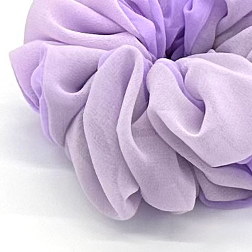 シュシュ ヘアゴム ライトグレーマーブル/パープル/ブラック