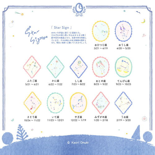 アクリルキーホルダー〈Star Sign〉12星座 キーホルダー