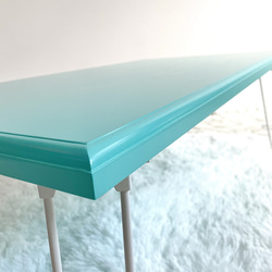 【受注制作】折りたたみ式ローテーブル　コンパクトテーブル　リビングテーブル　水色　ブルー　作業テーブル　おしゃれ　 8枚目の画像
