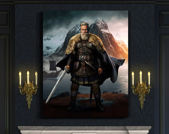 【オーダーメイド】写真からカスタムロイヤルキング天皇皇帝油絵スタイルの肖像画一点物 似顔絵 イラスト彼氏夫の贈り物誕生日 100%