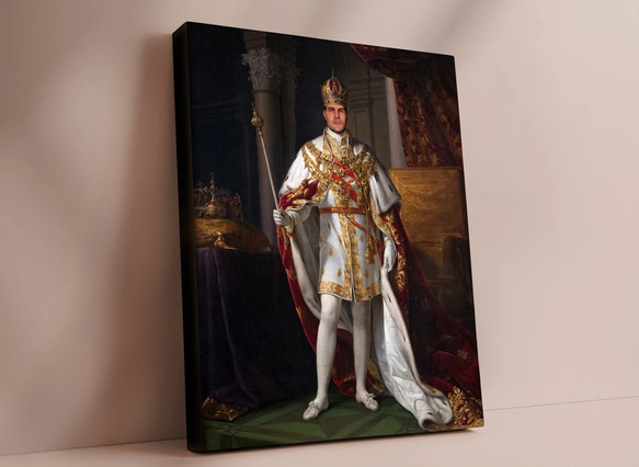 【オーダーメイド】写真からカスタムロイヤルキング天皇皇帝油絵スタイルの肖像画一点物 似顔絵 イラスト彼氏夫の贈り物誕生日 100%