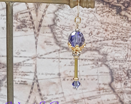 片耳用☆【魔法の杖 ピアス/イヤリング[タンザナイト]】14KGF 魔女