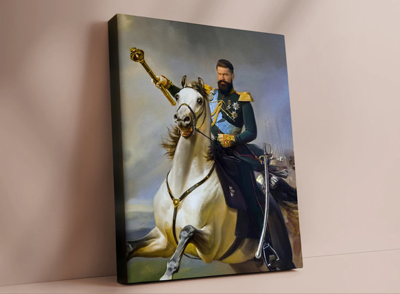 【オーダーメイド】写真からカスタムロイヤルキング天皇皇帝油絵スタイルの肖像画一点物 似顔絵 イラスト彼氏夫の贈り物誕生日 100%