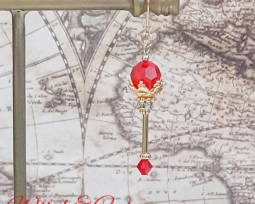 はぴ★様order♡ 赤丸イヤリング込み　NO.100 再販×1】太鼓イヤリング 赤鬼ver. ／BOX入り（送料無料） イヤリング