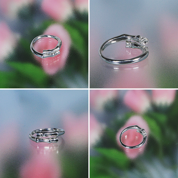 シルバー「脚」リング M　（950シルバー 194RGS ）