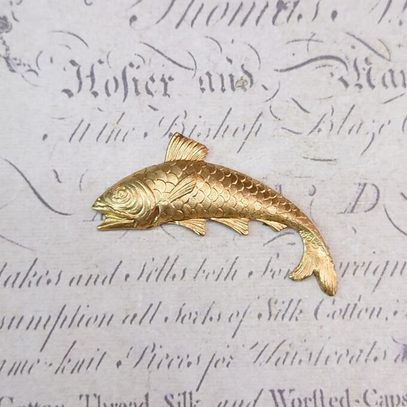 BEHOLD− 魚 1個 真鍮製 アメリカ製 スタンピング ヴィンテージ