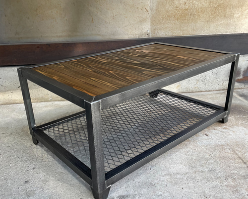 アイアンラック［上段木板］　アイアン家具　ローテーブル　植物棚　インダストリアル 6aea1eaf42be7bf6dd0b0a35654076