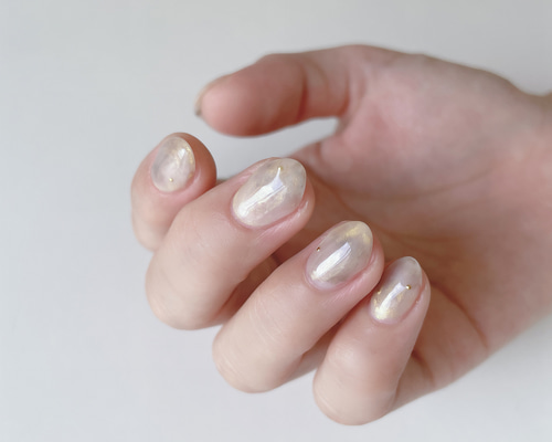 再販2】ホワイトのニュアンスネイル ネイルチップ（つけ爪