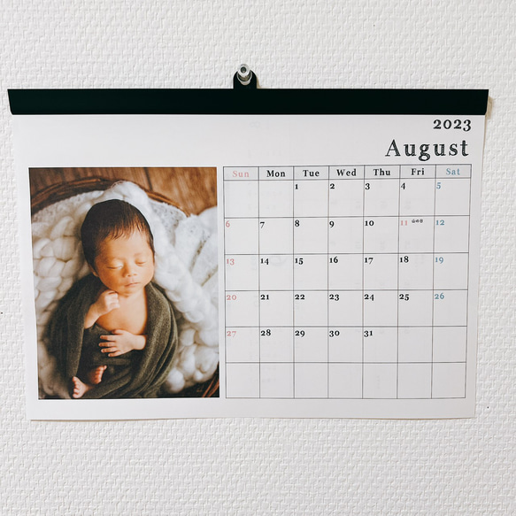 A4 開始月が選べる オリジナル カレンダー【G マット紙】表紙付き 壁掛け 写真入り/シンプル 書き込み 写真 4枚目の画像