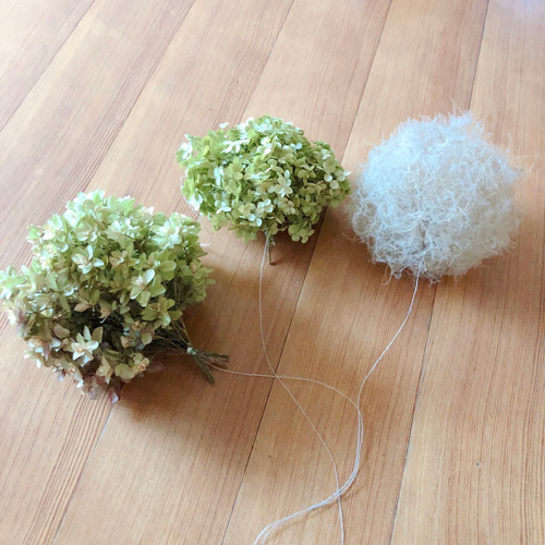 予約販売】スモークツリー 紫陽花 フライングボール 3玉セット ドライ