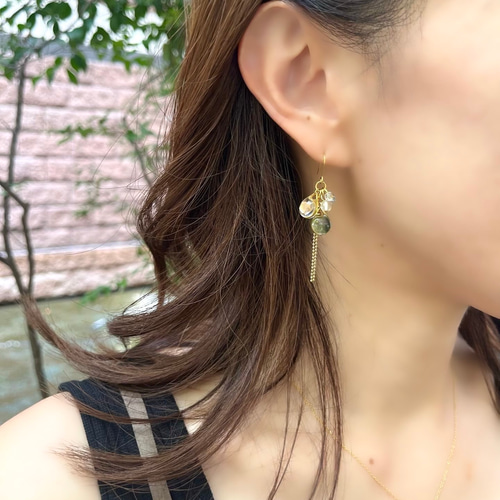 送料無料〗ピアス イヤリング 秋 ニュアンスカラー揺れる雫 おしゃれ  