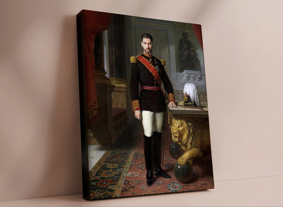 【オーダーメイド】写真からカスタムロイヤルキング天皇皇帝油絵スタイルの肖像画一点物 似顔絵 イラスト彼氏夫の贈り物誕生日 Z1237033042(9555円)