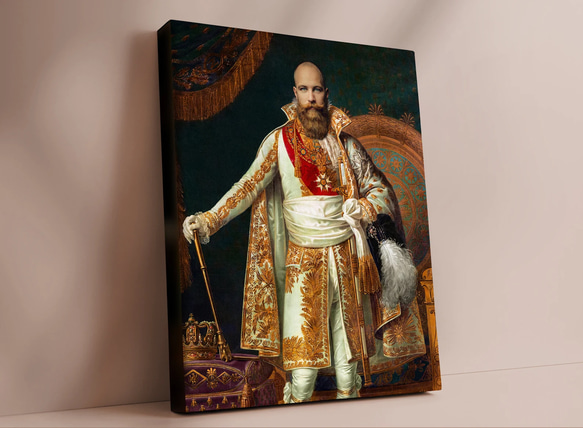 【オーダーメイド】写真からカスタムロイヤルキング天皇皇帝油絵スタイルの肖像画一点物 似顔絵 イラスト彼氏夫の贈り物誕生日 100%