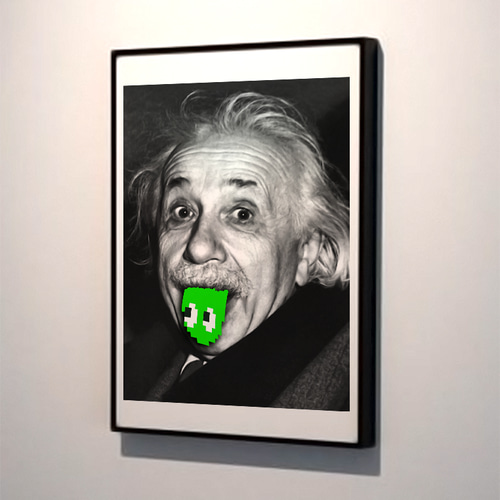 アインシュタイン テヘペロ アートデザインポスター グリーン A2サイズ