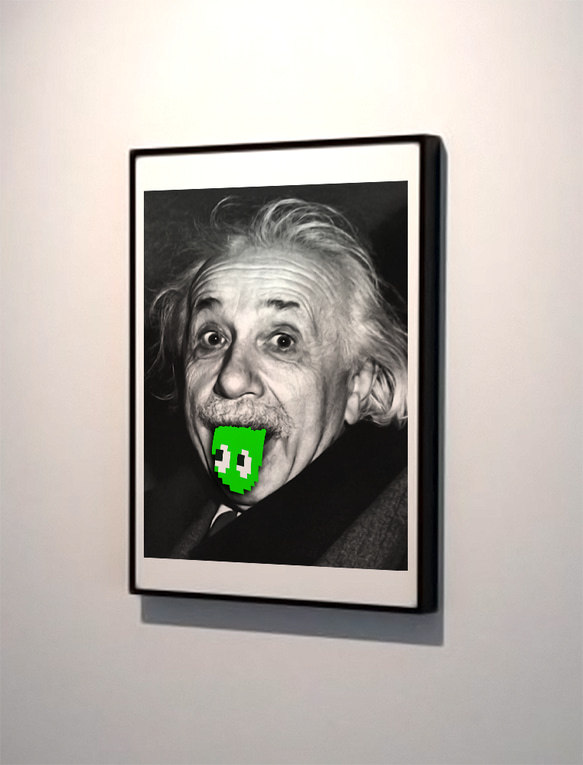 アインシュタイン テヘペロ アートデザインポスター グリーン A1サイズ