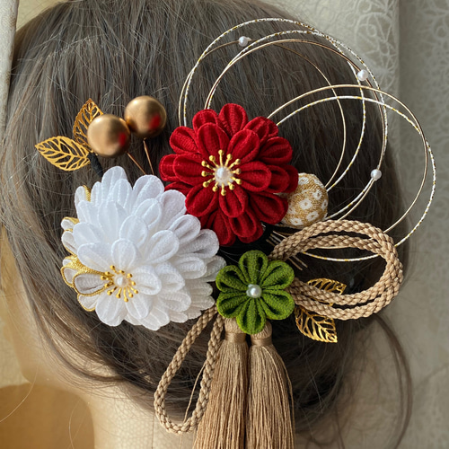 つまみ細工 髪飾り 【のどか】シリーズ 成人式髪飾り 卒業式髪飾り