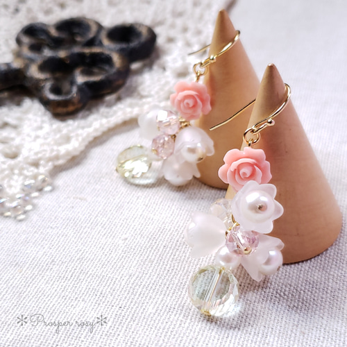 ちまっ♡チェシャ猫風&風鈴風　樹脂薔薇　ピアス/イヤリング✩*॰¨ ちまっ♡チェシャ猫風&風鈴風薔薇ピアス/イヤリング✩*॰¨