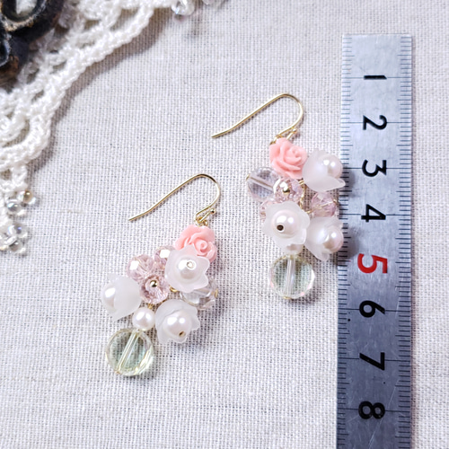 薔薇と鈴蘭のシャラジャラ ピアス/イヤリング＊Rose ブーケ