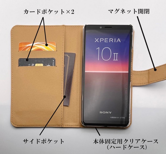 Xperia AQUOS GALAXY カメラ穴対応 手帳型 Pastel Flower type3 m-528 2枚目の画像