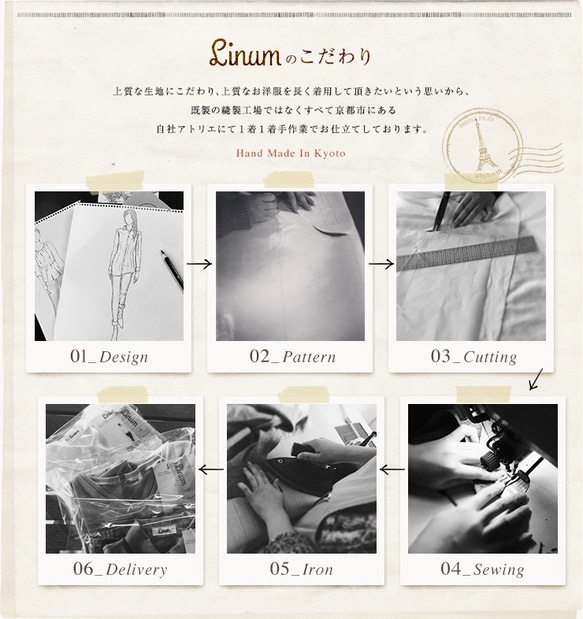 リネンブラウス／ボリューム袖のリネンシャツ／リネンギャザーデザインブラウス／ホワイト／linum kyoto 16枚目の画像
