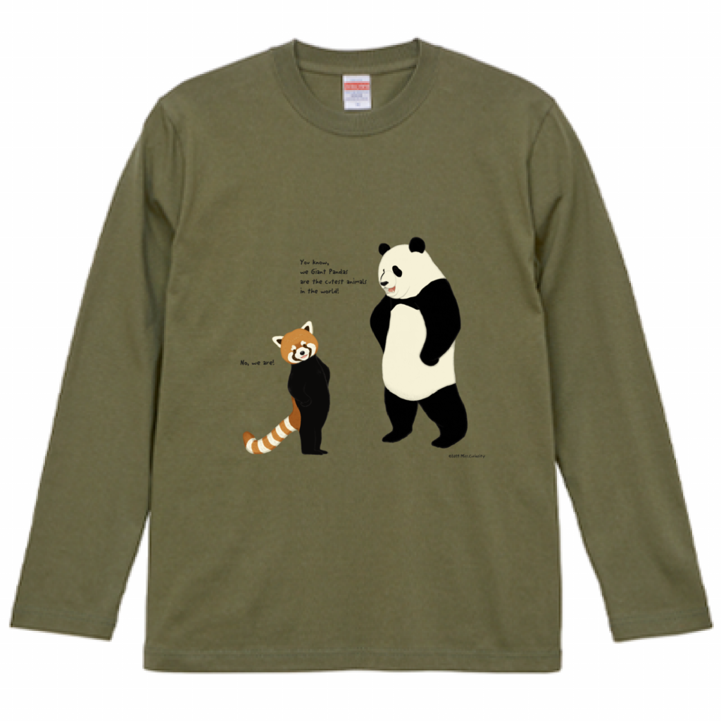 長袖Tシャツ　パンダとレッサーパンダ