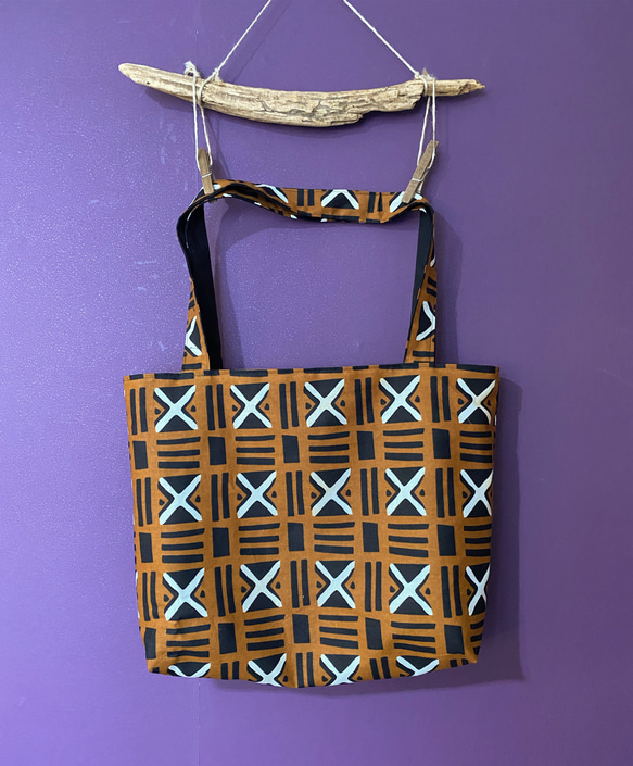 アフリカン　リバーシブルトートバッグ 1枚目の画像