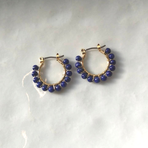 ピアス 18k ゴールド 大ぶり 天然石 フープピアス ターコイズ ラピスラズリ 楽天市場】【最大40%オフクーポン☆お盆セール】 天然石風ピアス