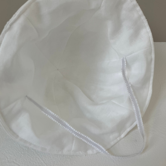 ベビーキッズの帽子　刺繍レースのうさ耳チューリップハット　頭囲約48cm（こどもサイズ） 8枚目の画像