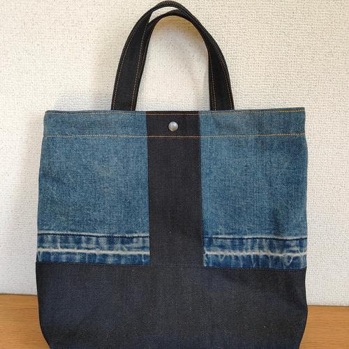 ㉓ トートバッグ ☆ 岡山デニム ヒッコリー ハンドバッグ トートバッグ