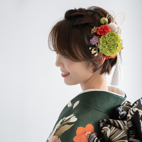 ショートヘアー・ベリーショートヘッドドレスM】成人式前撮り ショートヘアー・ベリーショートヘッドドレスM】成人式前撮り