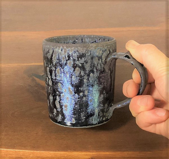 「碧い銀河」ストンとしたマグカップ ・たっぷりタイプ 2枚目の画像
