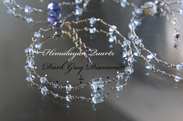 【14KGF】Dark Grey Diamond,Himalayan Quartz Abundance Bracelet 12枚目の画像