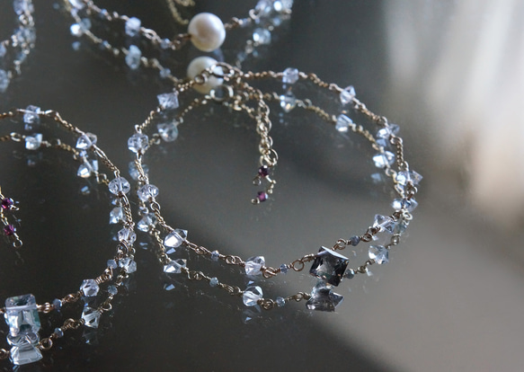 【14KGF】Dark Grey Diamond,Himalayan Quartz Abundance Bracelet 13枚目の画像