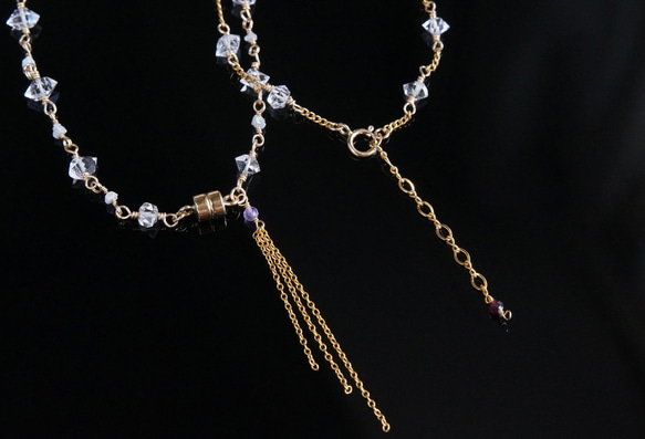 【14KGF】Dark Grey Diamond,Himalayan Quartz Abundance Bracelet 17枚目の画像