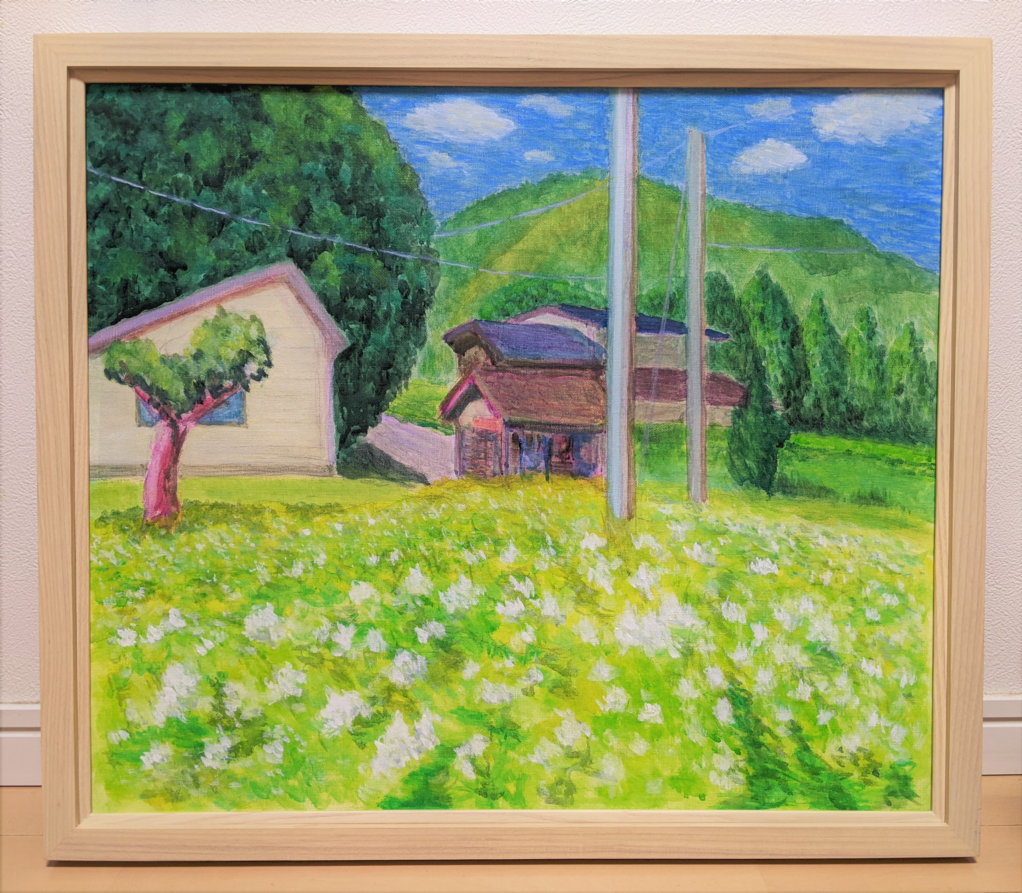 油絵 絵画【白い花道】 油絵 絵画 【白いお花畑】 絵画 HR 通販 14136898｜Creema