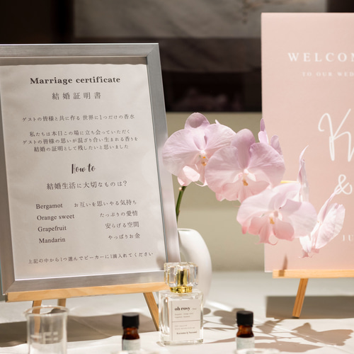 ウェルカムスペースセット(結婚証明書:香水) ウェルカムボード