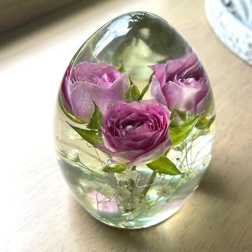 本物の薔薇アリシアとかすみ草/インテリア小物/薔薇/花/固まるハー  