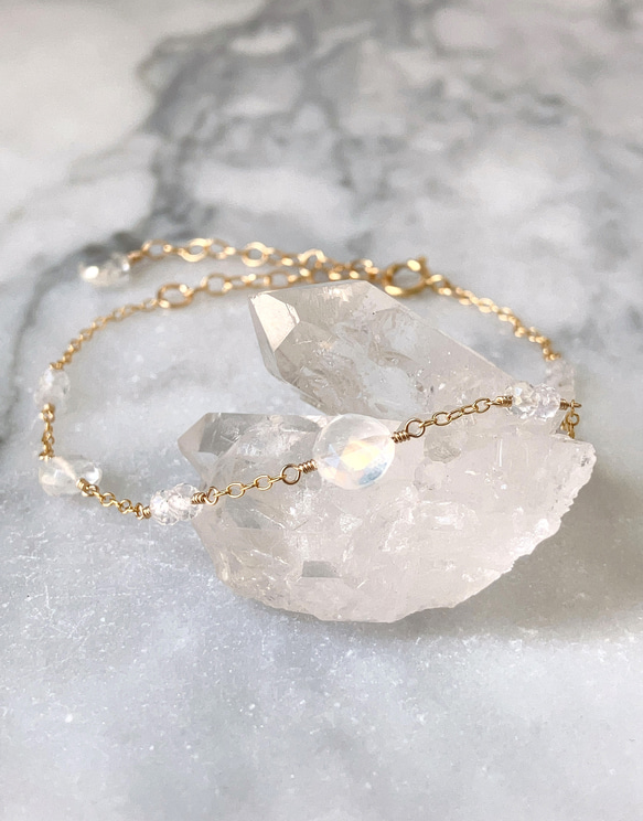 現品】14kgf✳︎レインボームーンストーンのブレスレット ブレスレット  