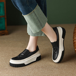 23 秋季女式真皮鞋超輕質厚底鞋舒適淺口鞋 22 厘米-24.5 厘米 #797⭐免運費⭐ 第9張的照片