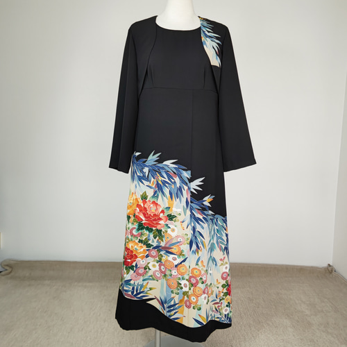 美品加賀友禅留袖リメイクワンピース