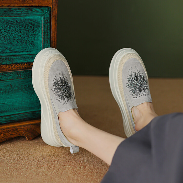 23 秋季女式真皮鞋超輕質厚底鞋舒適淺口鞋 22 厘米-24.5 厘米 #798⭐免運費⭐ 第2張的照片