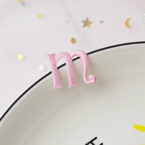 2枚入り コメント欄に指定 かわいいアルファベット刺繍アイロン