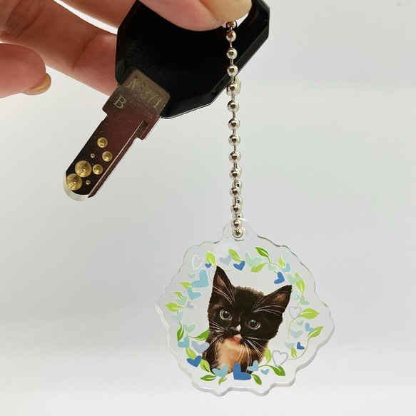 【保護犬猫寄付金付】うちの子イラストのアクリルキーホルダー！大人可愛い！おしゃれ！猫好き・犬好きへのプレゼントに♪メンズ 14枚目の画像