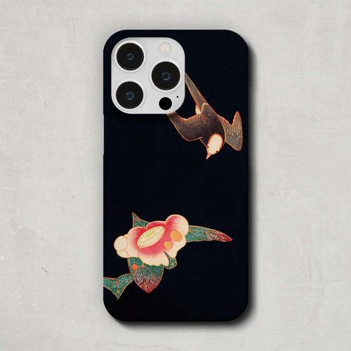 スマホケース / 伊藤 若冲「燕と椿」 iPhone 全機種対応 燕 花 日本画