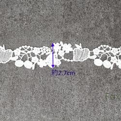 ケミカルレース 1m フルーツ 果物 オフ白 (LFS271OWEH00) 2枚目の画像