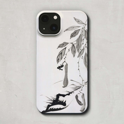 スマホケース / 伊藤 若冲「豌豆豆図」 iPhone 全機種対応 豆 枝豆 夏