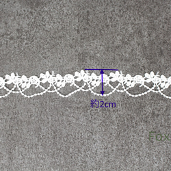 ケミカルレース 1m 花 スカラップ オフ白 (LFL201OWEH00) 2枚目の画像
