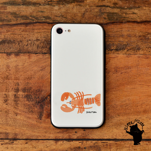 強化玻璃保護殼 智慧型手機保護殼 iPhone13 iPhoneSE3 iPhone12 龍蝦海洋生物 *可刻名字 第1張的照片