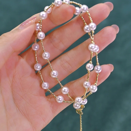 高級】あこや真珠 一連ネックレスk18 ネックレス・ペンダント パール
