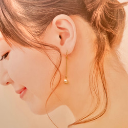 ピアス 14kgf 天然石 オレンジカラージェード アクセサリー ピアス